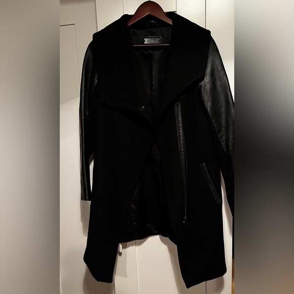 Danier wool and leather peacoat. - Picture 3 of 3